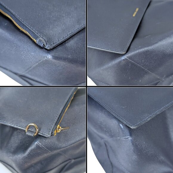 Michael Kors Navy Blue Eliza Large Leather Reversible Tote & Zip Pouch - Picture 7 of 12